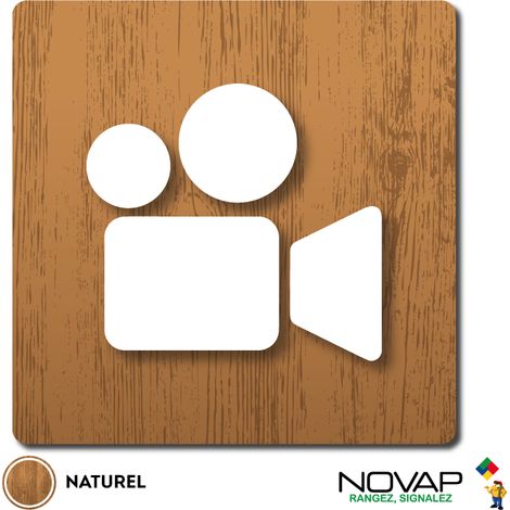Plaque Vidéo protection - Wood Chêne naturel 90x90mm - 4350127 (1/3)
