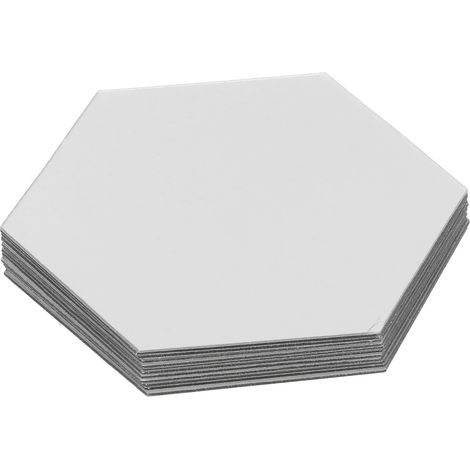 Miroir hexagonal en acrylique, autocollant mural décoratif pour la maison ou la chambre, 20 cm / 7,9 pouces, argent (1/5)