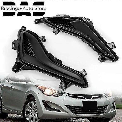 Bracingo Schwarze Nebelscheinwerferblenden, Abdeckung, Nebelscheinwerferrahmen, Auto-Nachrüstteile, 1 Paar, passend für Hyundai Elantra 2014-2016