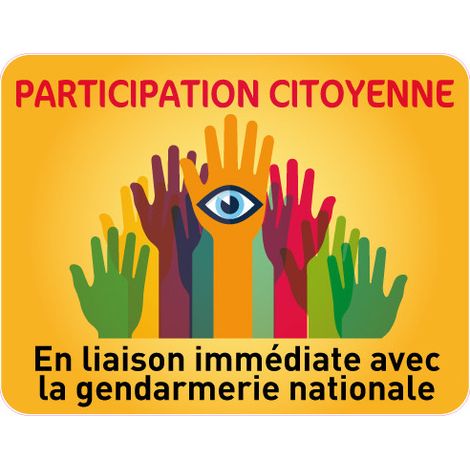 Panneau PARTICIPATION CITOYENNE GENDARMERIE (PC007) - 900 x 700 mm