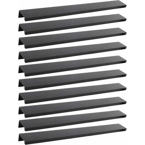 10er-Pack schwarzer Griff, schwarzer Möbelgriff – unsichtbarer Griff, schwarzer Küchenmöbelgriff, mattschwarzer Möbelgriff aus Aluminiumlegierung, Achsabstand 160 mm