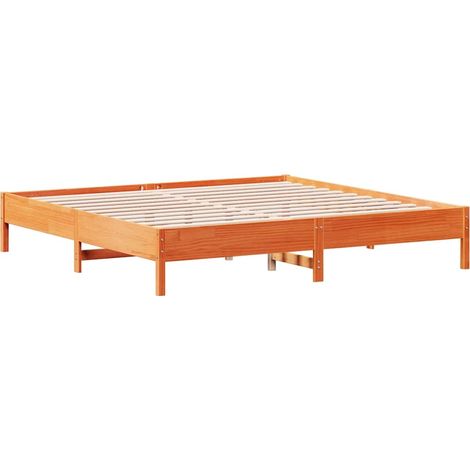 Maison Exclusive - Cama sin colchón madera maciza de pino marrón (1/5)