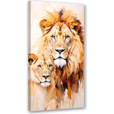 Wandbild Löwenpaar Tiere Natur 50x100 cm (1/5)