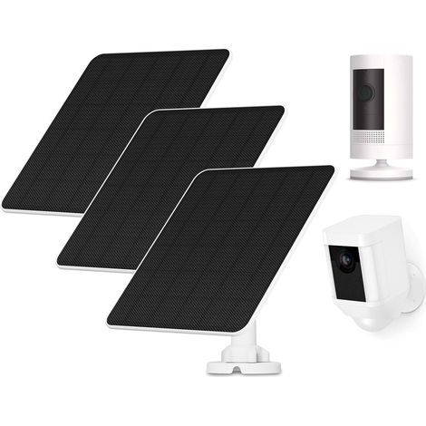 Panneau Solaire pour Caméra, 5W Solaire pour Caméra pour Stick Up Cam/Pro Batterie, Spotlight Cam/Plus/Pro, Batterie Pro, Chargeur Solaire pour Caméra avec 9.8ft Cable, 3 Pack (1/5)