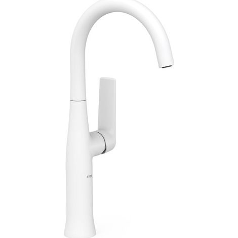 Mitigeur haut avec manette latérale pour lavabo Loft Blanc mat - TRES 22264701BM