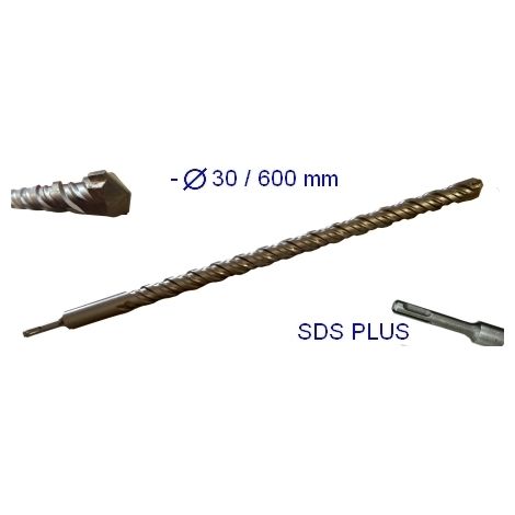 Punta gigante a doppia elica attacco SDS Plus 600x30mm (1/2)