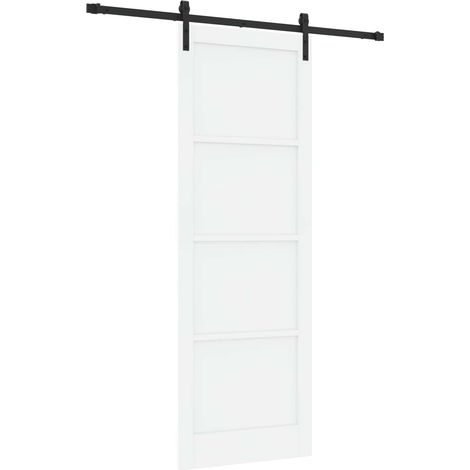 Maison Exclusive - Schiebetür Weiß und Schwarz 83 x 232 cm Massiv