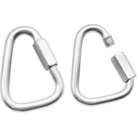 2 Pack M8 Heavy Duty Stainless Steel Quick Release Carabiner with Triangle Connectors and Screw Hooks (1/5)