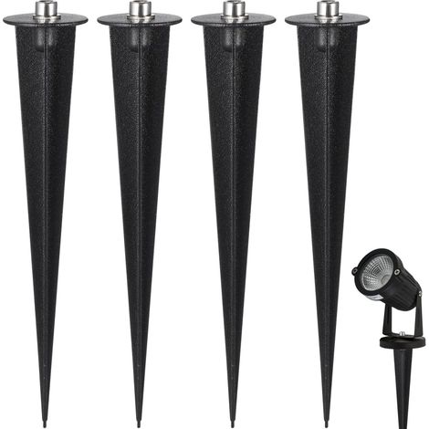 8 Pcs Piquets de Terre en Aluminium 16,5cm - Fixations de Rechange Robustes pour Lampes Solaires et Éclairage de Jardin - Tiges de Sol Anti-Corrosion pour Projecteurs et Allées Noir (1/5)