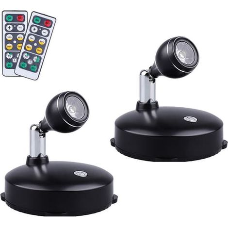 Lot de 2 mini spots décoratifs à piles pour bars, fêtes et meubles (1/5)