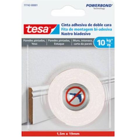 10 x NASTRO BIADESIVO TESA POWERBOND INTONACO 19MMX1,5M