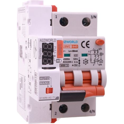 RCBO Interruttore Magnetotermico Differenziale WIFI Con Riarmo Automatico, Tipo A - SI Curva B 2P Veri 3M 6000A 30mA, AC 230V IP20 PL8M2, Disponibili 6A 10A 16A 20A 25A 32A 40A (B40A) (1/3)