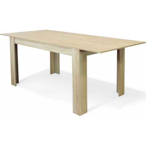 Tavolo rettangolare allungabile in melamina marrone chiaro 90x140/190xH78 cm