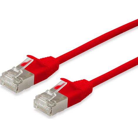 Equip Patchkabel Cat6A FFTP 2xRJ45 0.25m rot Slim LSZH