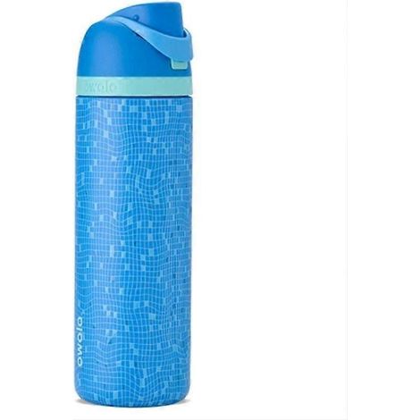 Bouteille d'eau Owala FreeSip motif carrelage piscine pour anniversaire, 710 ml (1/3)