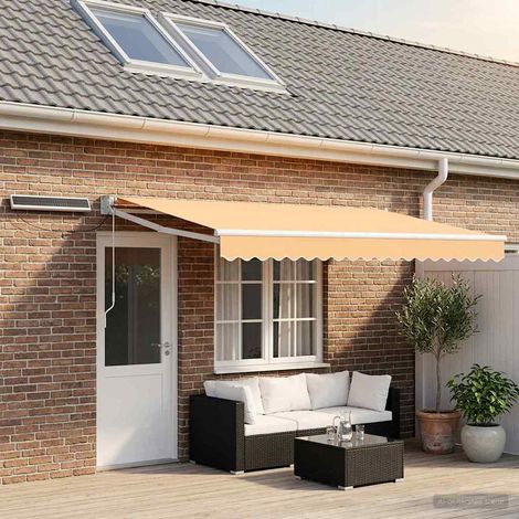 vidaXL Auvent rétractable électrique Sable 100% Polyester et Aluminium (1/5)