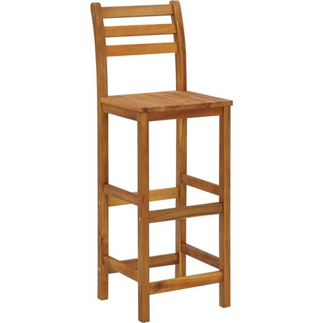 INLIFE Tabourets de bar 4 pcs Bois d'acacia solide (1/5)