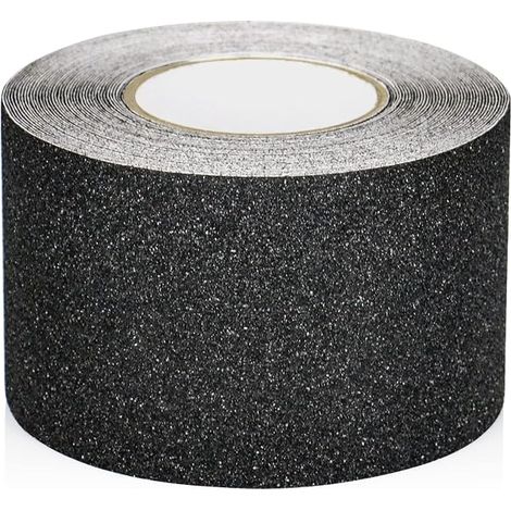 Antirutsch Klebeband Streifen mit Selbstklebend, 10cm x 5m Treppe Stufen Band Kleber Rutschfest Klebeband, Hohe Traktion für innen- und Außenbereich Schwarz Wasserfest (1/5)