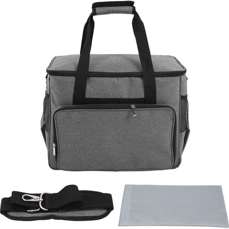 Housse de machine à coudre Grande capacité Ouverture large Sangle réglable Protection rembourrée Poche latérale Polyester (1/4)
