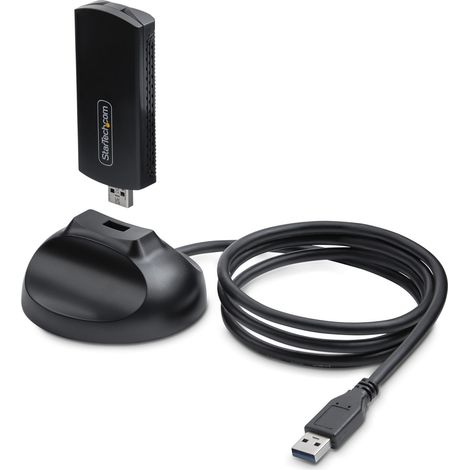 StarTech.com Chiavetta Wi-Fi 6E USB/Dongle per PC Desktop/Laptop, NIC wireless con antenna pieghevole, adattatore WiFi con supporto 802.11 b/g/n/ac/ax, compatibile con reti a 2,4/5/6 GHz (1/5)