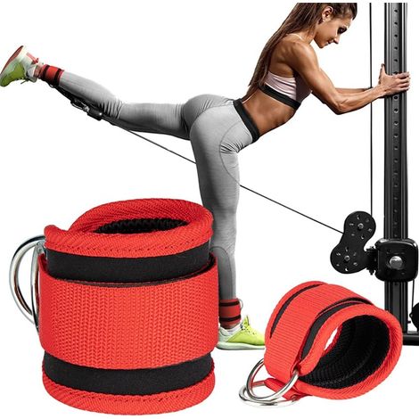 Sangles de cheville - Lot de 2 - Sangle de cheville - Fitness - Accessoires de fitness - Entraînement des fessiers - Renforcement musculaire - Ajustable - Sangle de cheville à fixation rapide (1/5)