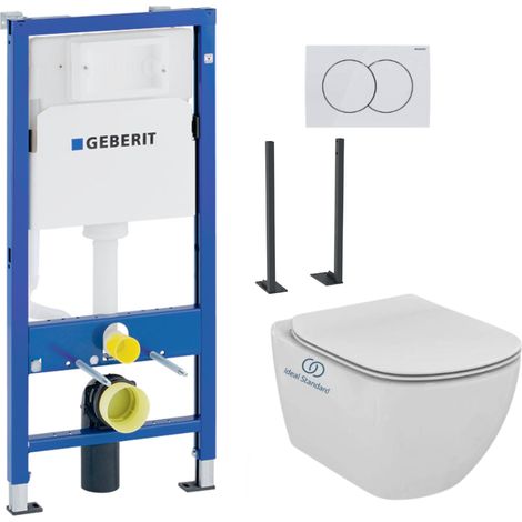 Pack WC Bati-support Geberit autoportant DUOFIX + WC suspendu Ideal Standard TESI AquaBlade sans bride + Abattant slim softclose (1/5)