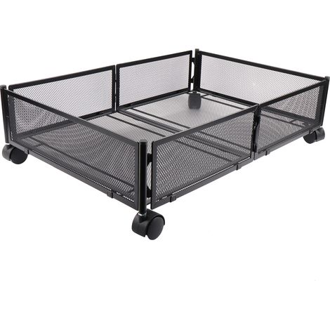 Bajo La Cama de Almacenamiento con Ruedas, Almacenamienta Debajo de la Cama60 x 40 x 17 cm, Negro (1/5)