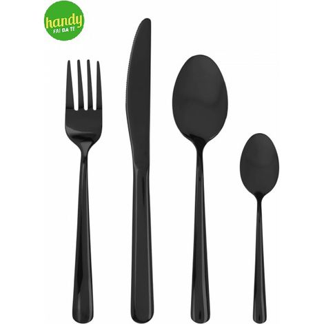 Set posate Tognana Elements Black Mirror nere 24 pezzi (1/3)