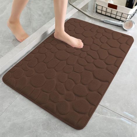 Tapis De Bain - Mousse Mémoire - Absorbant Et Lavable En Machine - Antidérapant - 80 x 50 cm - Pour Salle De Bain (1/2)