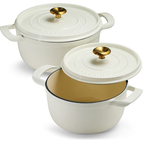 Marmite Avec Couvercle En Fonte émaillée, Latte, 26 Cm / 5,6 L