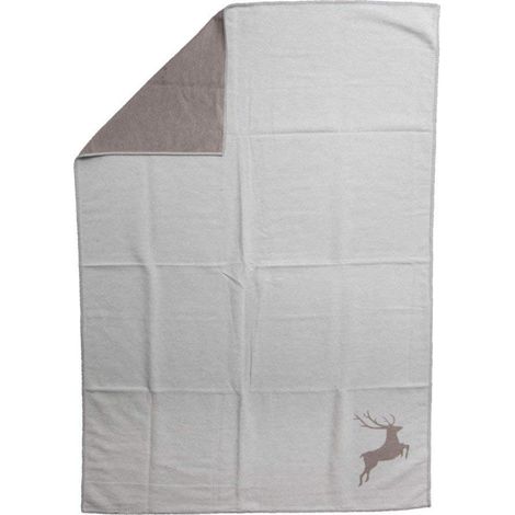 David Fussenegger, Coperta in Cotone, Motivo: Cervo, Feltro (Filz), 140 x 200 cm (1/2)