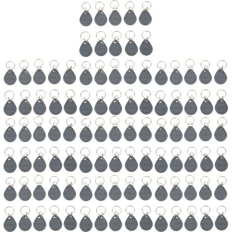 100 badges RFID 125KHz insensibles à l'eau, pour contrôle d'accès parking et communauté, gris (1/5)