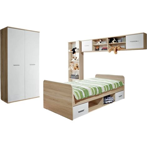 Camera completa per bambini, adolescenti - DENVER - Armadio, Letto, libreria e scaffale