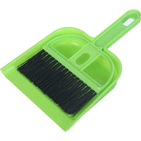 Ensemble de petits balais à main et pelle à poussière, outils de nettoyage de brosse de Table portables multifonctionnels pour clavier d'ordinateur vert (1/5)