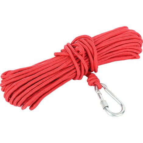 Corde de pêche de 20 m à forte résistance à la traction, idéale pour la chasse au trésor et la récupération, avec mousqueton (1/5)