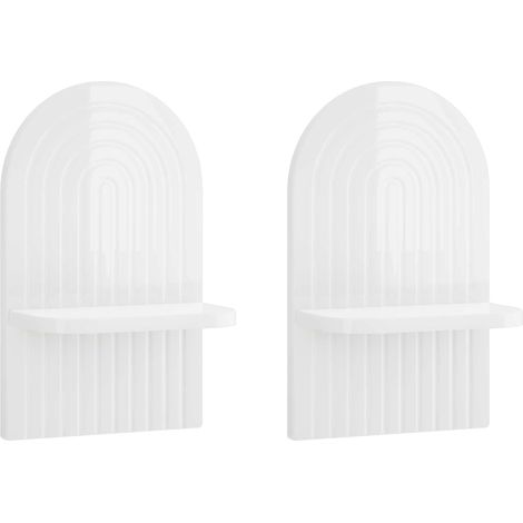 Wall Shelf 2 pcs High Gloss White 23 x 13.5 x 37.5 cm vidaXL (1/5)