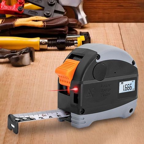 2-in-1 Laser-Maßband – 5 m Band + 40 m Infrarot-Entfernungsmesser – Hohe Präzision für Profis (1/5)