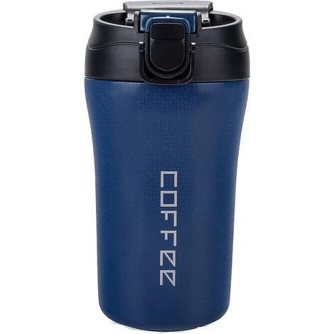 Mug isotherme avec paille intégrée, 400 ml, couleur bleue, tasse de voyage compacte (1/5)