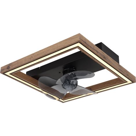 Ventilatore da soffitto Ventilatore da soffitto LED dimmerabile con telecomando, 6 impostazioni di velocità, modalità estate/inverno, 24W 1000lm bianco caldo-bianco freddo, LxH 44 x 13,5 cm
