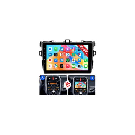 Autoradio Android 15 9 Pouces 32/64Go pour Toyota Auris (2006-2012) - Apple CarPlay, DAB, GPS, Écran Tactile - 4+64G
