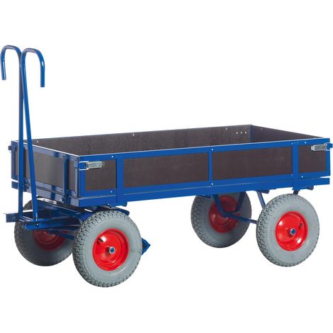 Rollcart Handpritschenwagen mit Holzbordwänden 1960x960x480mm Luftbereifung