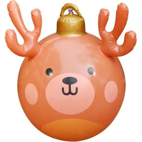Inflatable Hanging Christmas Ball, PVC Reindeer Ball, Decoration for Christmas and New Year (1/5)