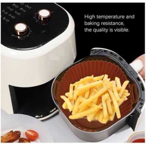 Pot En Silicone Pour Friteuse A Air - 20 Cm - Antiadhésif - Lave-Vaisselle - Lot De 3 (1/4)