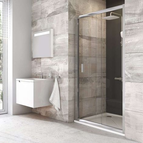 Ravak Blix - Duschtür zweiteilig BLDP2-100, 97-101 cm, Aluminium glänzend/Klarglas 0PVA0C00Z1