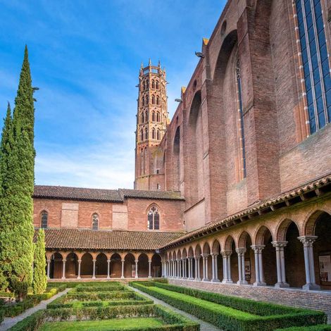Tableau sur toile couvent Jacobins Toulouse 45x45 cm - Impression sur Toile Murale Décorative - Image imprimée en HD sur Toile - Toile sur Châssis en Bois FSC - Fabriqué en France (1/4)