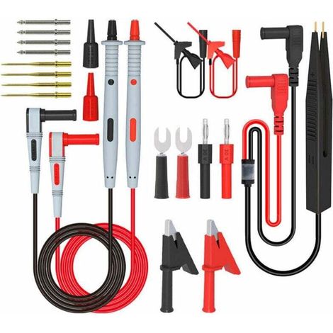 Kit di puntali per multimetro - Sonde di prova elettriche digitali con morsetti a coccodrillo, (1/4)