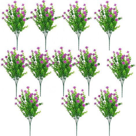 12 pièces (Eucalyptus Camélia Lotus Rouge) Eucalyptus Camélia artificiel, Gypsophile artificielle, Bouquet de roses d'eucalyptus à sept branches (Frais d'emballage + 0,3 yuan par ensemble) (1/2)