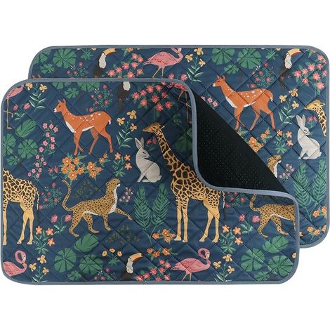 EU013 Set of Washable Non-Slip Puppy Pads Anti-Leak Resistant Reusable Training Mat for Puppy (1/2)