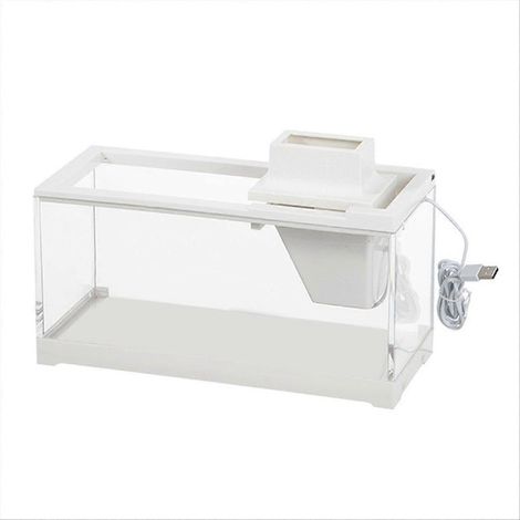 Aquarium de bureau avec éclairage LED, filtration silencieuse et alimentation automatique, idéal pour le bureau et la maison. (1/5)