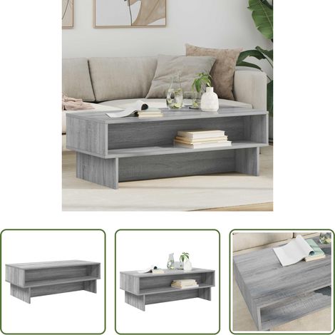 Bois d'ingénierie - Table basse Gris Sonoma 100 x 46 x 35 cm Bois d'ingénierie (1/5)
